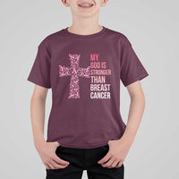 My God Is Stronger Than Breast Cancer Survivor Hope Gift T Shirt For Kid