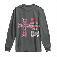 My God Is Stronger Than Breast Cancer Survivor Hope Gift Long Sleeve Shirt