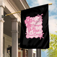 My God Is Stronger Than Breast Cancer Garden Flag Christian Support Gift