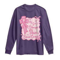 My God Is Stronger Than Breast Cancer Long Sleeve Shirt Christian Support Gift
