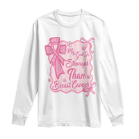 My God Is Stronger Than Breast Cancer Long Sleeve Shirt Christian Support Gift