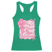My God Is Stronger Than Breast Cancer Racerback Tank Top Christian Support Gift