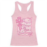 My God Is Stronger Than Breast Cancer Racerback Tank Top Christian Support Gift