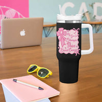 My God Is Stronger Than Breast Cancer Tumbler With Handle Christian Support Gift