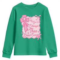 My God Is Stronger Than Breast Cancer Youth Sweatshirt Christian Support Gift