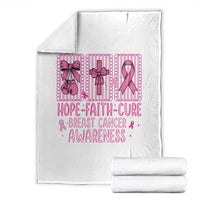Hope Faith Cure Breast Cancer Awareness Throw Blanket Pink Ribbon Survivor Support Gift