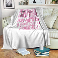 Hope Faith Cure Breast Cancer Awareness Throw Blanket Pink Ribbon Survivor Support Gift