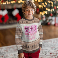 Hope Faith Cure Breast Cancer Awareness Ugly Christmas Sweater Pink Ribbon Survivor Support Gift