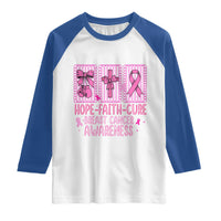 Hope Faith Cure Breast Cancer Awareness Raglan Shirt Pink Ribbon Survivor Support Gift