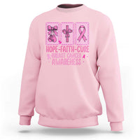 Hope Faith Cure Breast Cancer Awareness Sweatshirt Pink Ribbon Survivor Support Gift