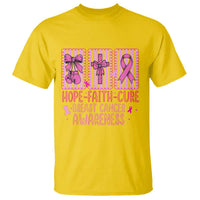 Hope Faith Cure Breast Cancer Awareness T Shirt Pink Ribbon Survivor Support Gift