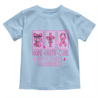 Hope Faith Cure Breast Cancer Awareness Toddler T Shirt Pink Ribbon Survivor Support Gift