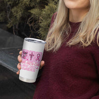 Hope Faith Cure Breast Cancer Awareness Tumbler Cup Pink Ribbon Survivor Support Gift