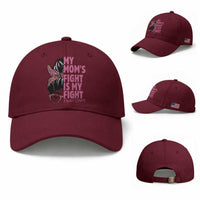 Breast Cancer Support Baseball Cap My Moms Fight My Fight