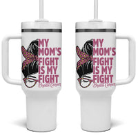 Breast Cancer Support Tumbler With Handle My Moms Fight My Fight