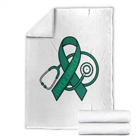 Liver Cancer Strong Nurse Warrior Throw Blanket Stethoscope Healthcare Support Gift