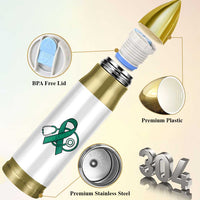 Liver Cancer Strong Nurse Warrior Bullet Tumbler Stethoscope Healthcare Support Gift