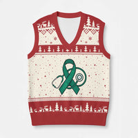 Liver Cancer Strong Nurse Warrior V-Neck Knit Sweater Vest Stethoscope Healthcare Support Gift