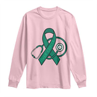 Liver Cancer Strong Nurse Warrior Long Sleeve Shirt Stethoscope Healthcare Support Gift