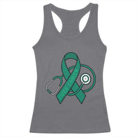 Liver Cancer Strong Nurse Warrior Racerback Tank Top Stethoscope Healthcare Support Gift