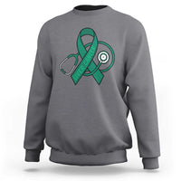 Liver Cancer Strong Nurse Warrior Sweatshirt Stethoscope Healthcare Support Gift