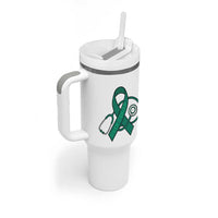 Liver Cancer Strong Nurse Warrior Tumbler With Handle Stethoscope Healthcare Support Gift
