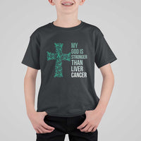 My God Is Stronger Than Liver Cancer T Shirt For Kid Faith Hope Support Gift