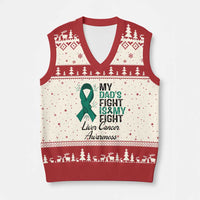 Liver Cancer Support Warrior Gift V-Neck Knit Sweater Vest My Dad Fight My Fight
