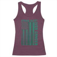 Strike Out Liver Cancer Baseball Racerback Tank Top American Flag Support Gift