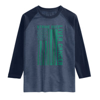 Strike Out Liver Cancer Baseball Raglan Shirt American Flag Support Gift