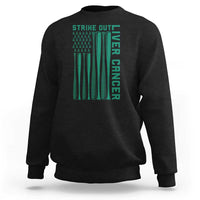Strike Out Liver Cancer Baseball Sweatshirt American Flag Support Gift