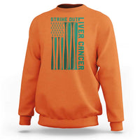 Strike Out Liver Cancer Baseball Sweatshirt American Flag Support Gift