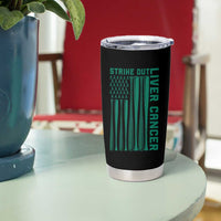 Strike Out Liver Cancer Baseball Tumbler Cup American Flag Support Gift