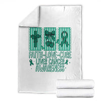 Faith Love And Cure Liver Cancer Awareness Throw Blanket Hope Survivor Support