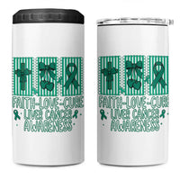 Faith Love And Cure Liver Cancer Awareness 4 in 1 Can Cooler Tumbler Hope Survivor Support