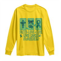 Faith Love And Cure Liver Cancer Awareness Long Sleeve Shirt Hope Survivor Support