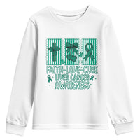 Faith Love And Cure Liver Cancer Awareness Youth Sweatshirt Hope Survivor Support