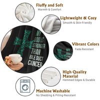 My God Is Stronger Than Bile Duct Cancer Throw Blanket Faith Over Fear Support Gift