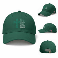 My God Is Stronger Than Bile Duct Cancer Baseball Cap Faith Over Fear Support Gift