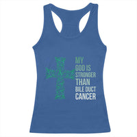 My God Is Stronger Than Bile Duct Cancer Racerback Tank Top Faith Over Fear Support Gift