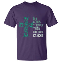My God Is Stronger Than Bile Duct Cancer T Shirt Faith Over Fear Support Gift