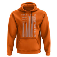 Strike Out Endometrial Cancer Baseball Hoodie Peach Ribbon American Flag Support Gift