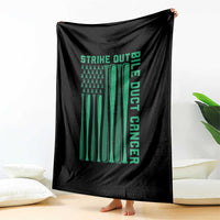Strike Out Bile Duct Cancer Throw Blanket Baseball American Flag Hope Gift