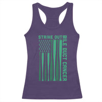Strike Out Bile Duct Cancer Racerback Tank Top Baseball American Flag Hope Gift