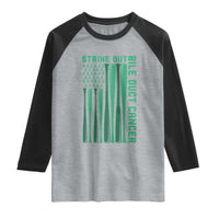 Strike Out Bile Duct Cancer Raglan Shirt Baseball American Flag Hope Gift