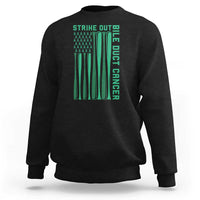 Strike Out Bile Duct Cancer Sweatshirt Baseball American Flag Hope Gift