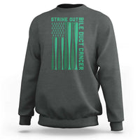 Strike Out Bile Duct Cancer Sweatshirt Baseball American Flag Hope Gift