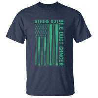 Strike Out Bile Duct Cancer T Shirt Baseball American Flag Hope Gift
