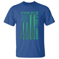 Strike Out Bile Duct Cancer T Shirt Baseball American Flag Hope Gift