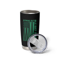 Strike Out Bile Duct Cancer Tumbler Cup Baseball American Flag Hope Gift